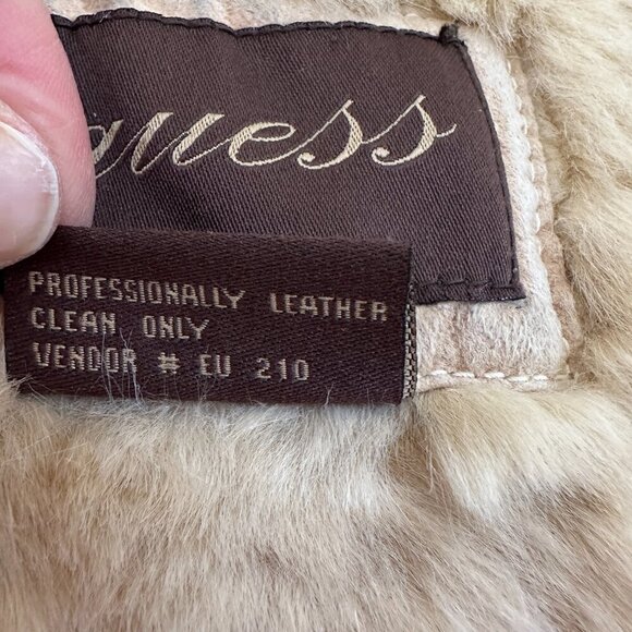 Vintage Y2K 90s Guess Faux Suede & Sherpa Penny Lane Long Coat Size XS - Picture 16 of 16
